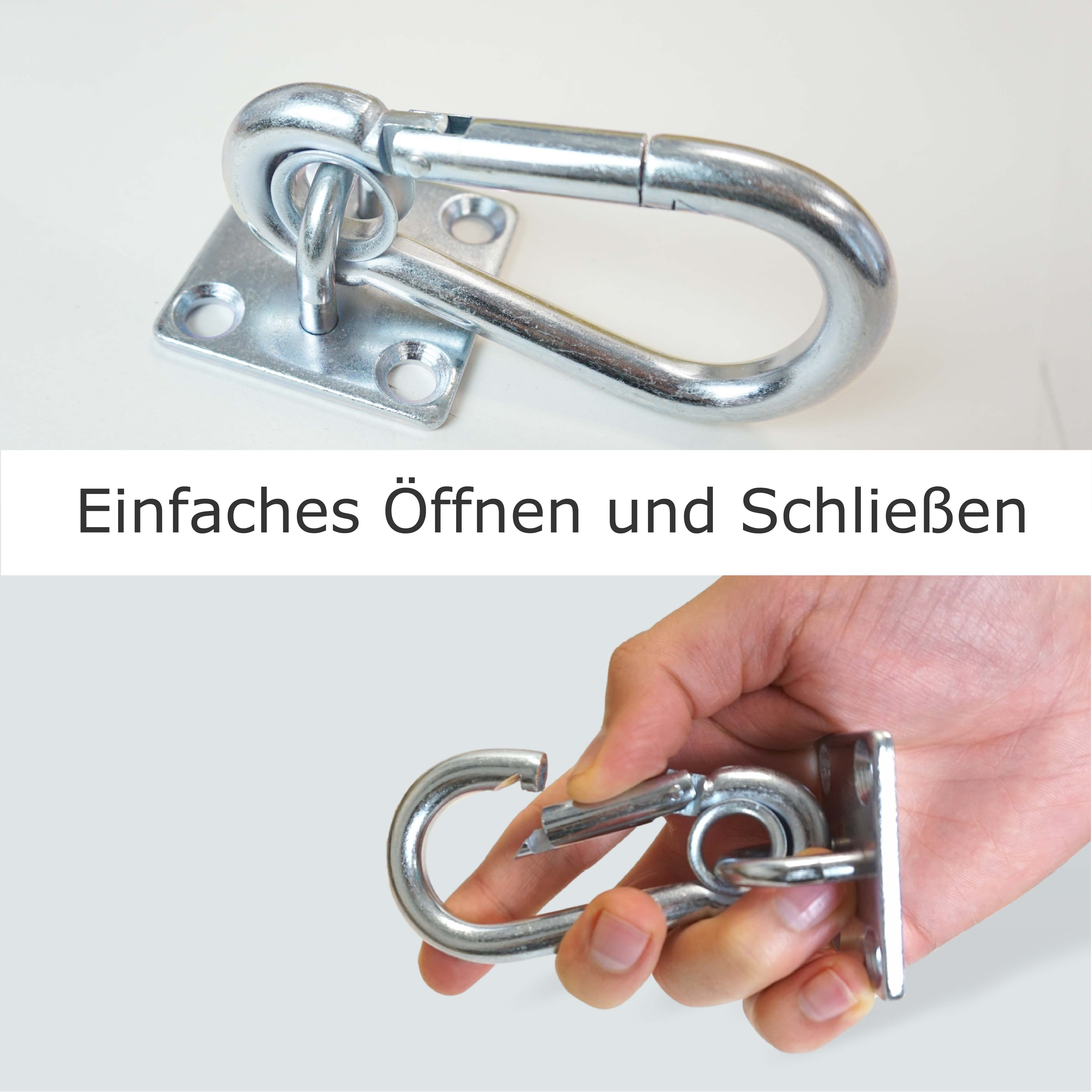 Anbindering mit Karabiner für Pferde, zum Schrauben